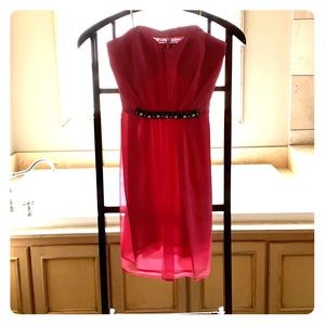Size S pink silk strapless mini cocktail NWT!!